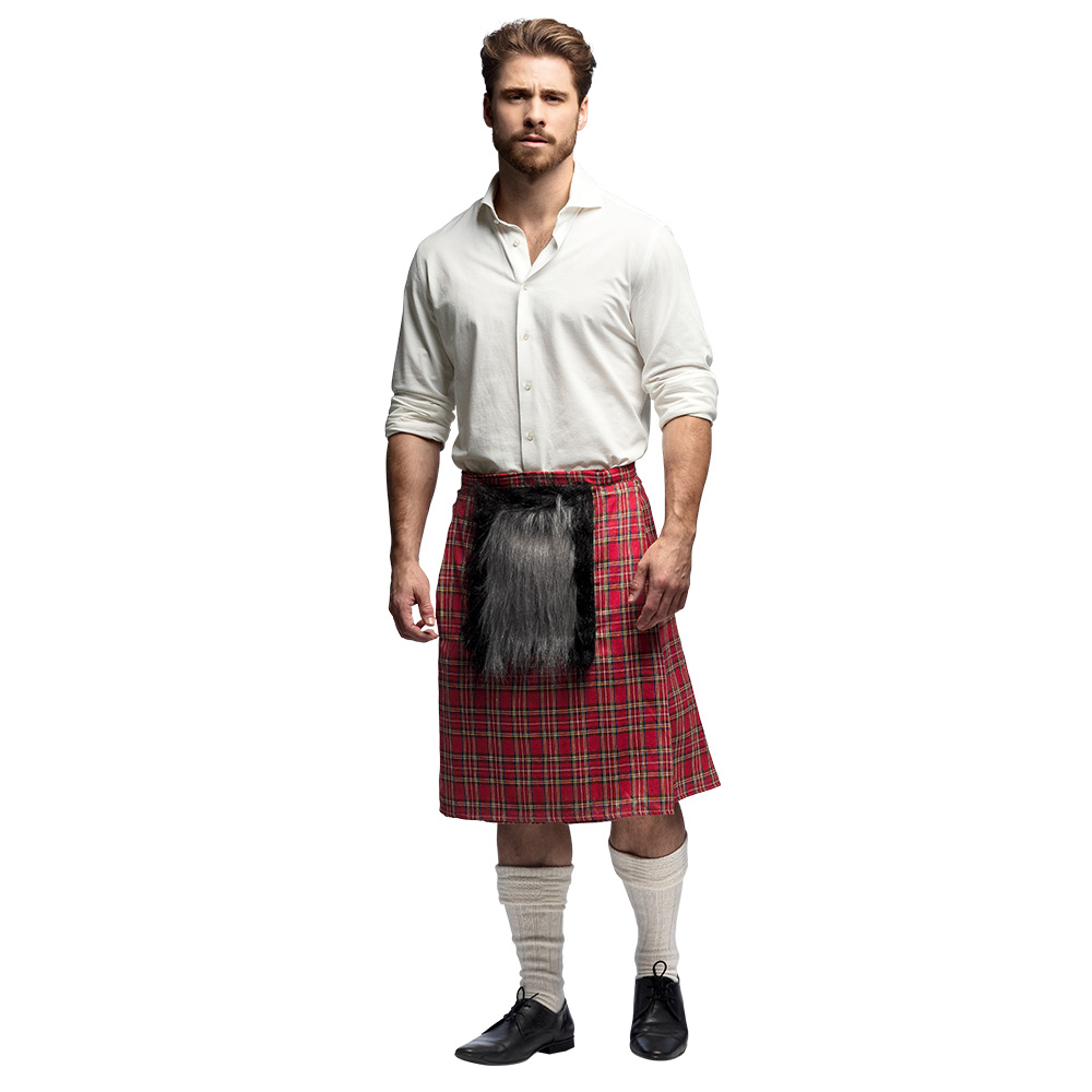 Kilt MacKenzie met tas rood (verstelbaar)