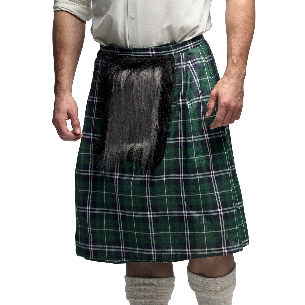 Kilt MacKenzie met tas groen (verstelbaar)