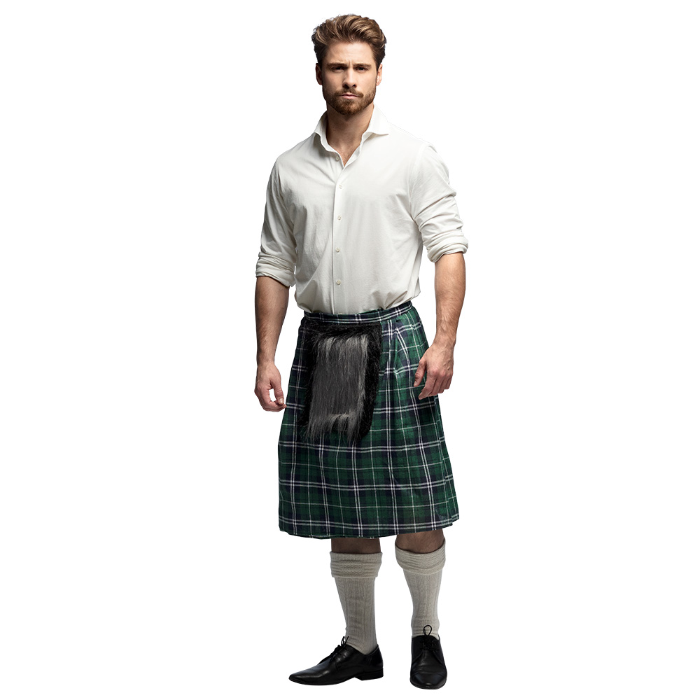 Kilt MacKenzie met tas groen (verstelbaar)