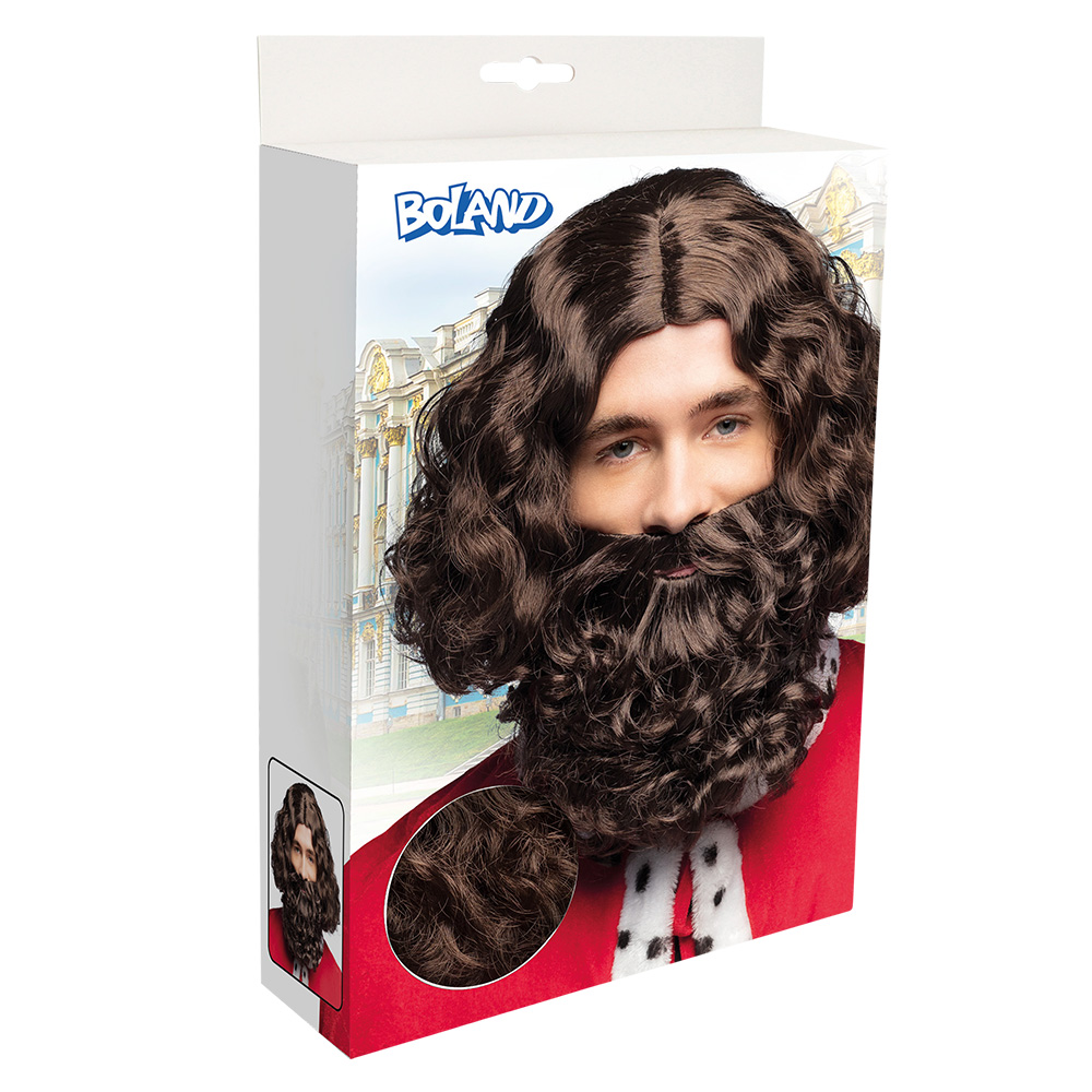 Pruik Royal met baard