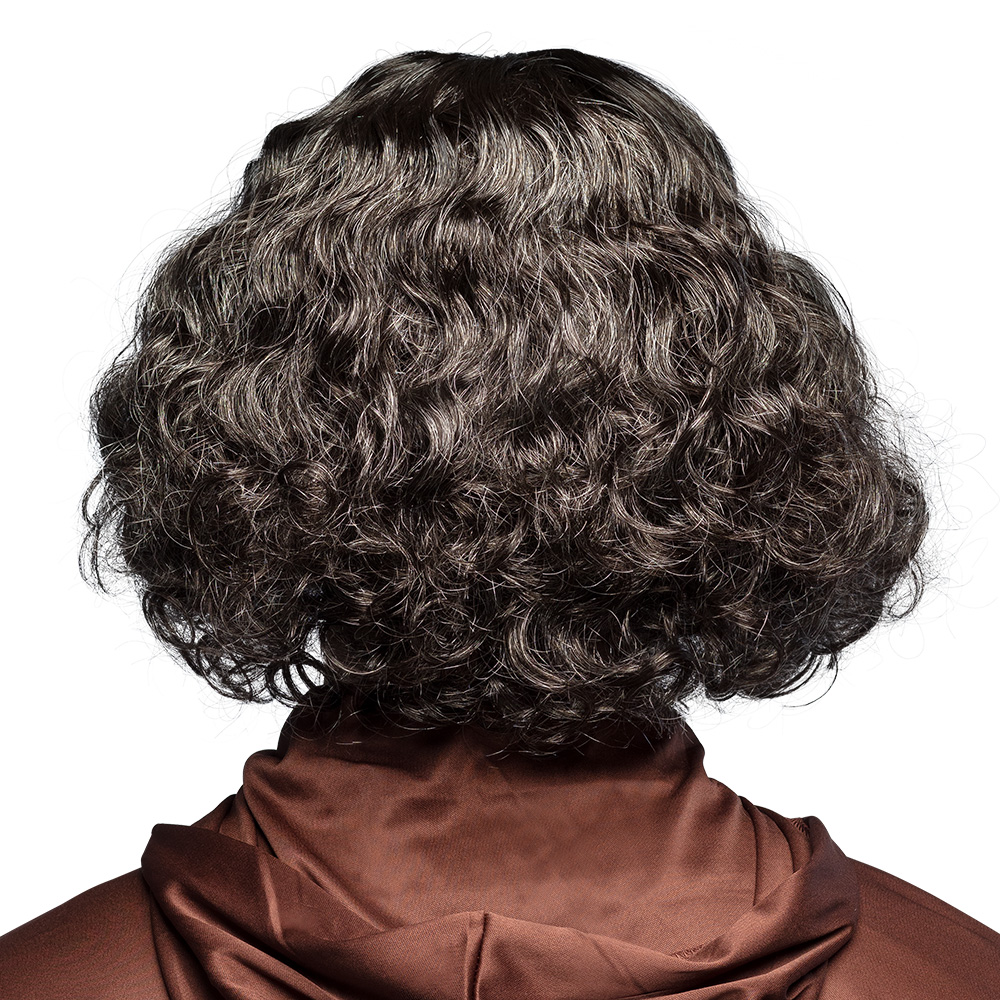 Pruik Joseph zwart/grijs met baard