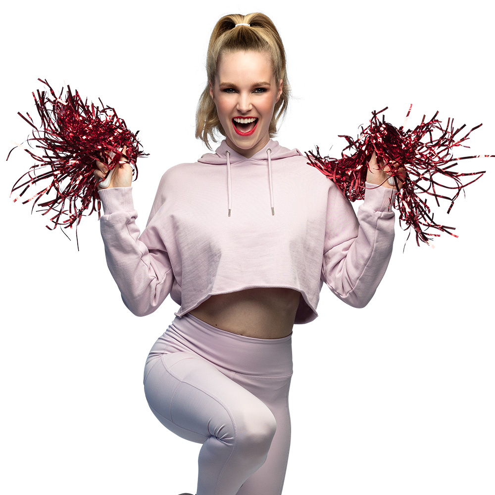 Paar pompoms Metallic rood