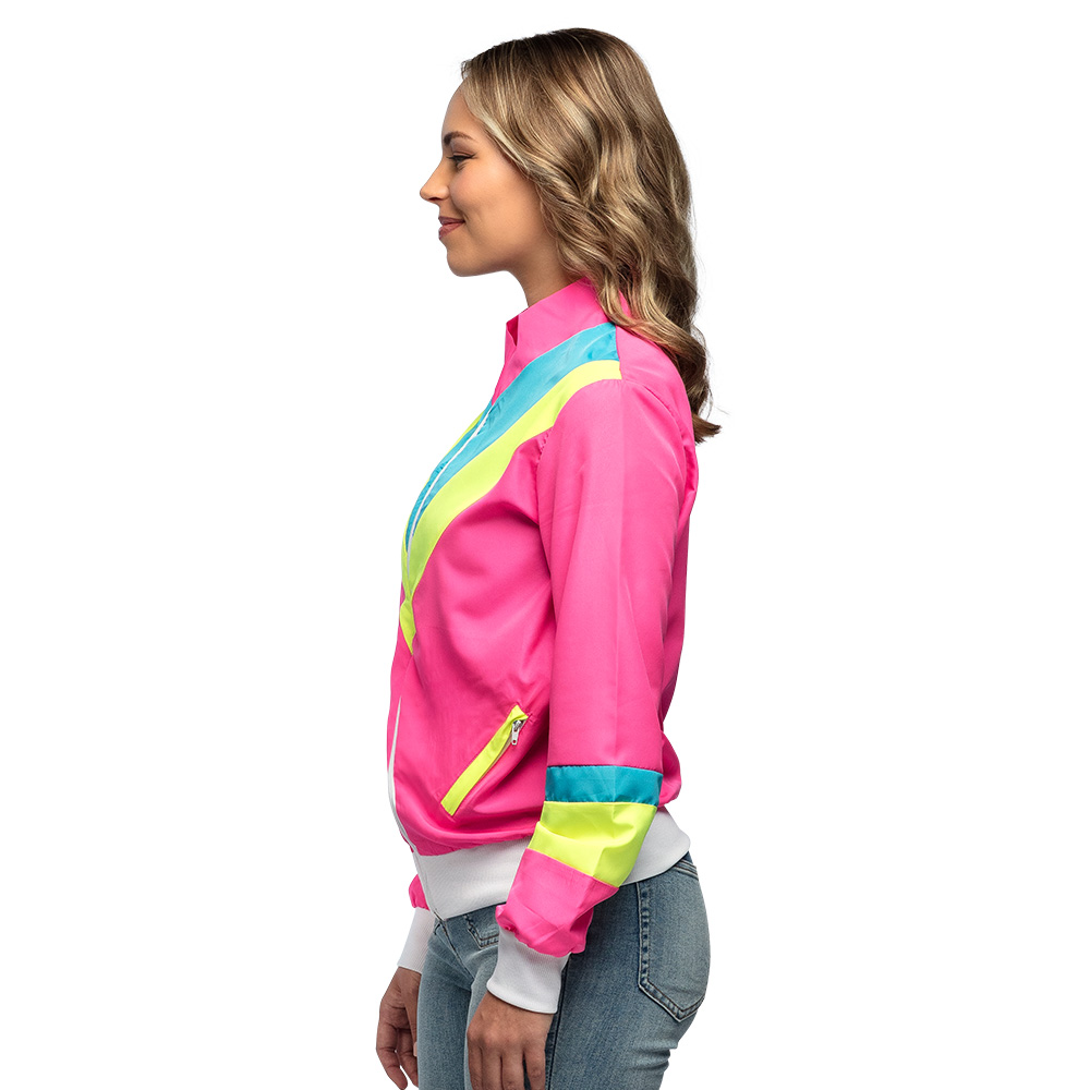 Trainingsjasje Retro babe neonroze UV (M)