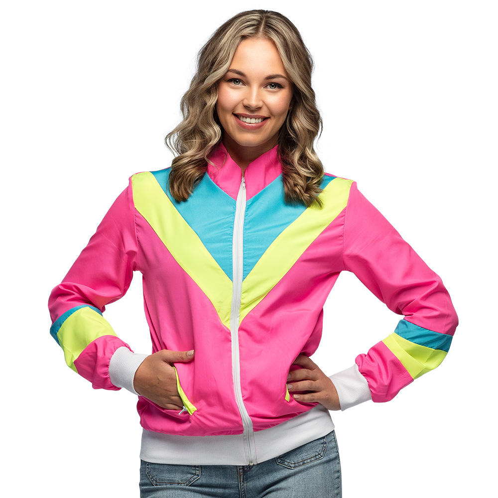 Trainingsjasje Retro babe neonroze UV (XL)