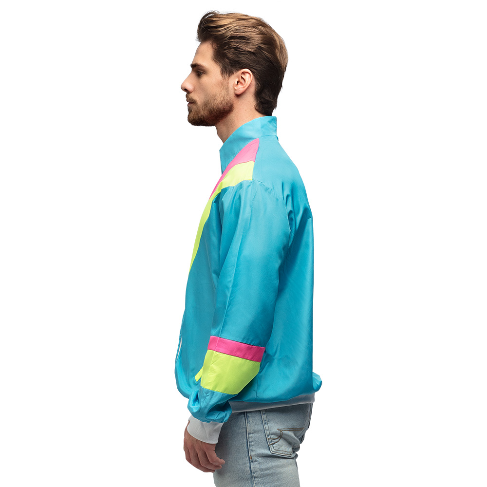 Trainingsjasje Retro dude neonblauw UV (L)
