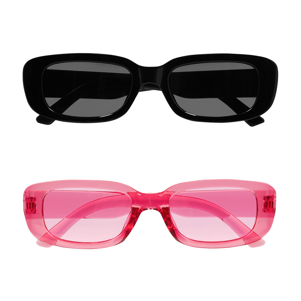 Set 2 Partybrillen Techno (zwart en roze)