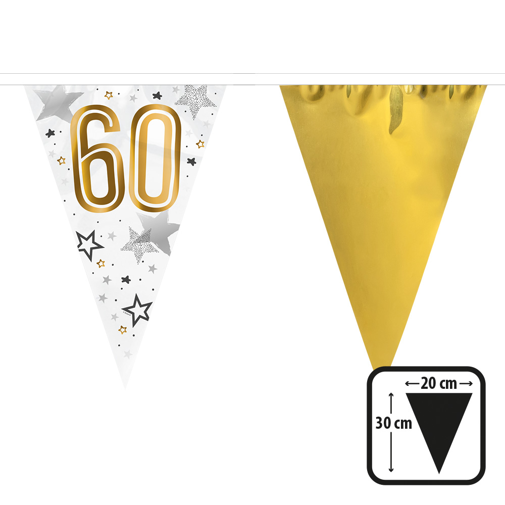 Folievlaggenlijn '60'(30 x 20 cm, 6 m)