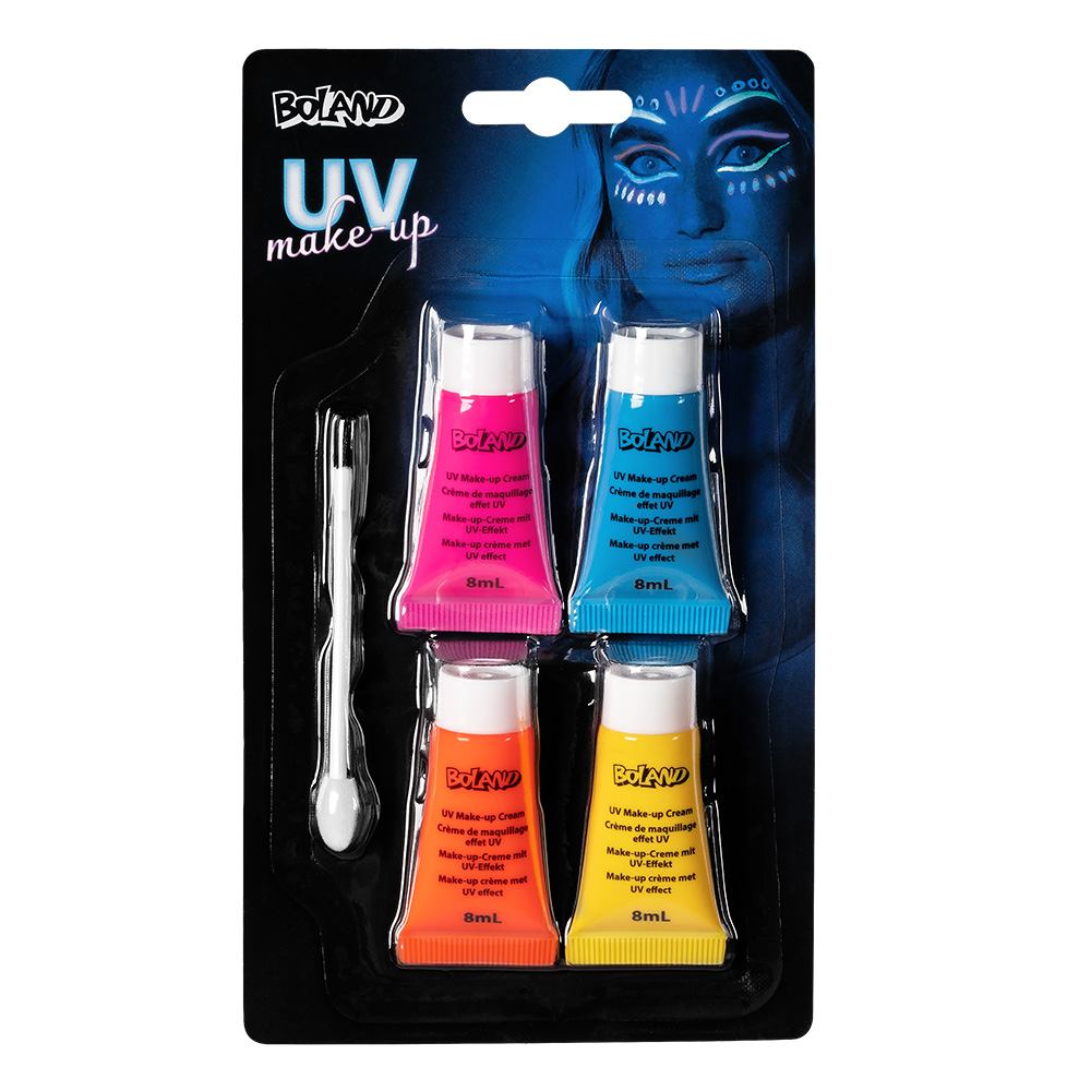 Schmink kit UV neon (schmink op waterbasis, applicator)
