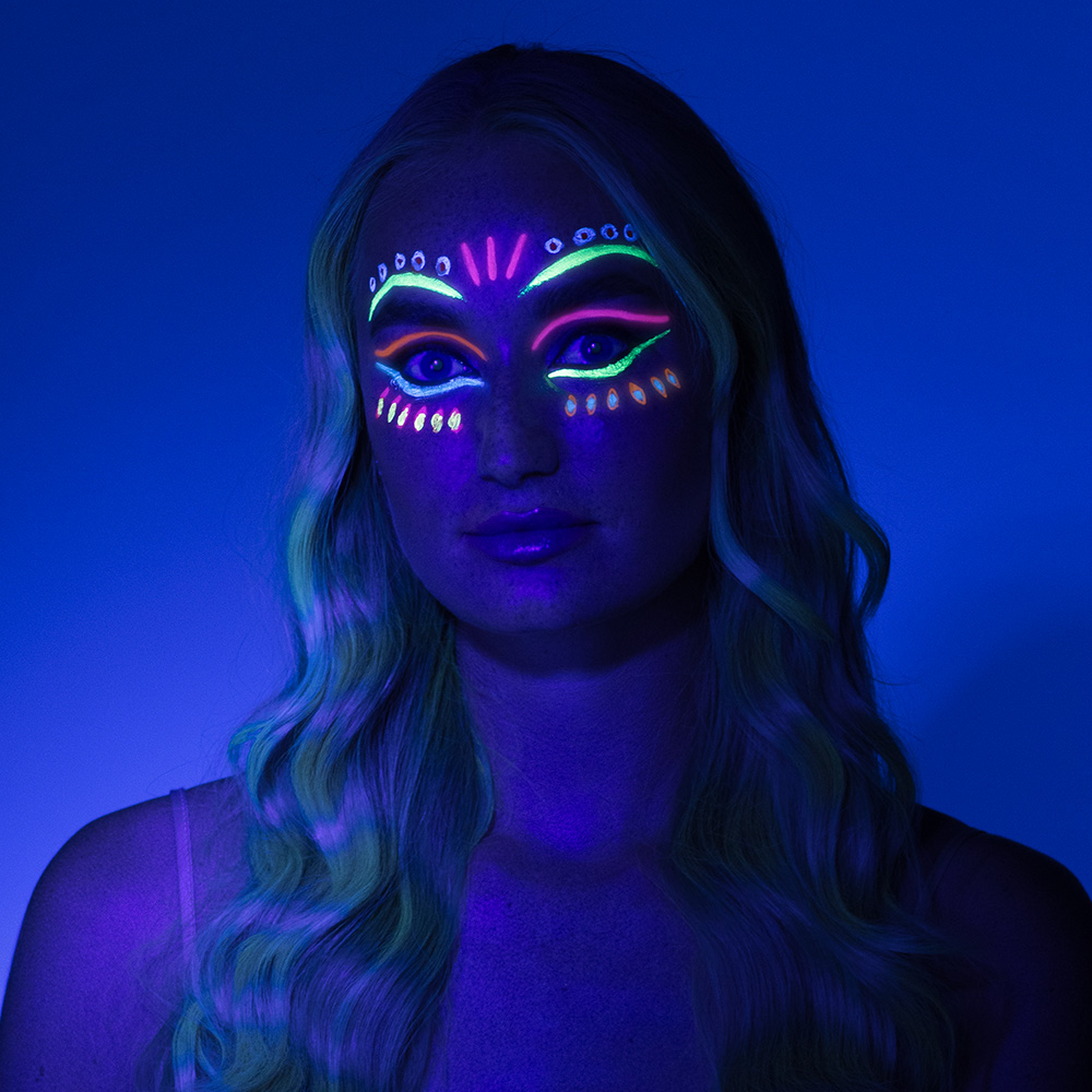 Schmink kit UV neon (schmink op waterbasis, applicator)