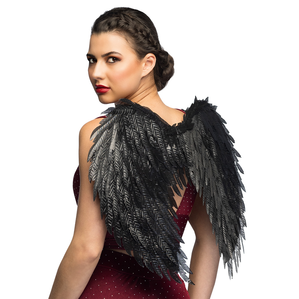 Engelenvleugels Glam zwart (55 x 50 cm)