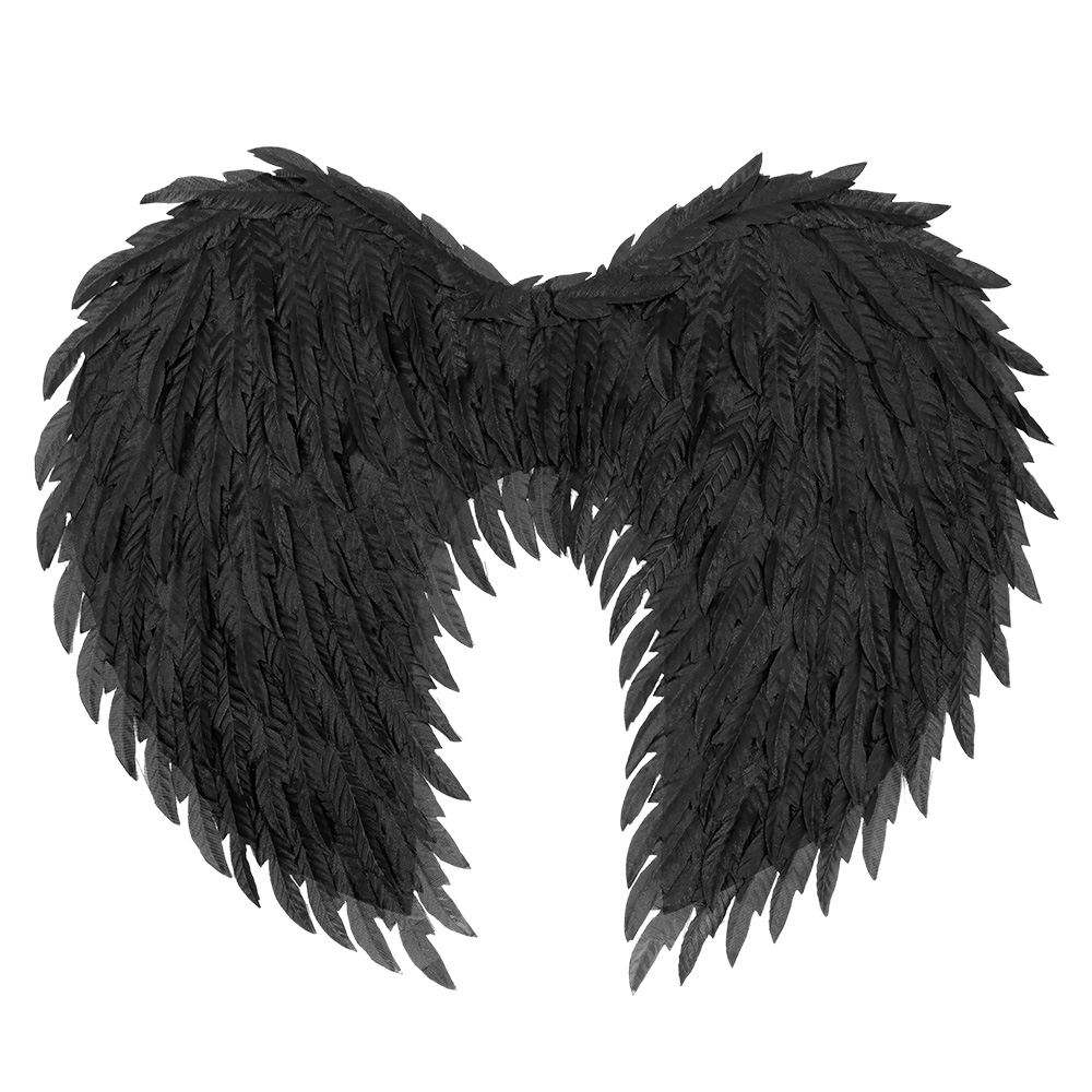 Engelenvleugels Glam zwart (55 x 50 cm)