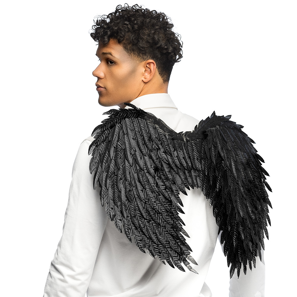 Engelenvleugels Glam zwart (55 x 50 cm)