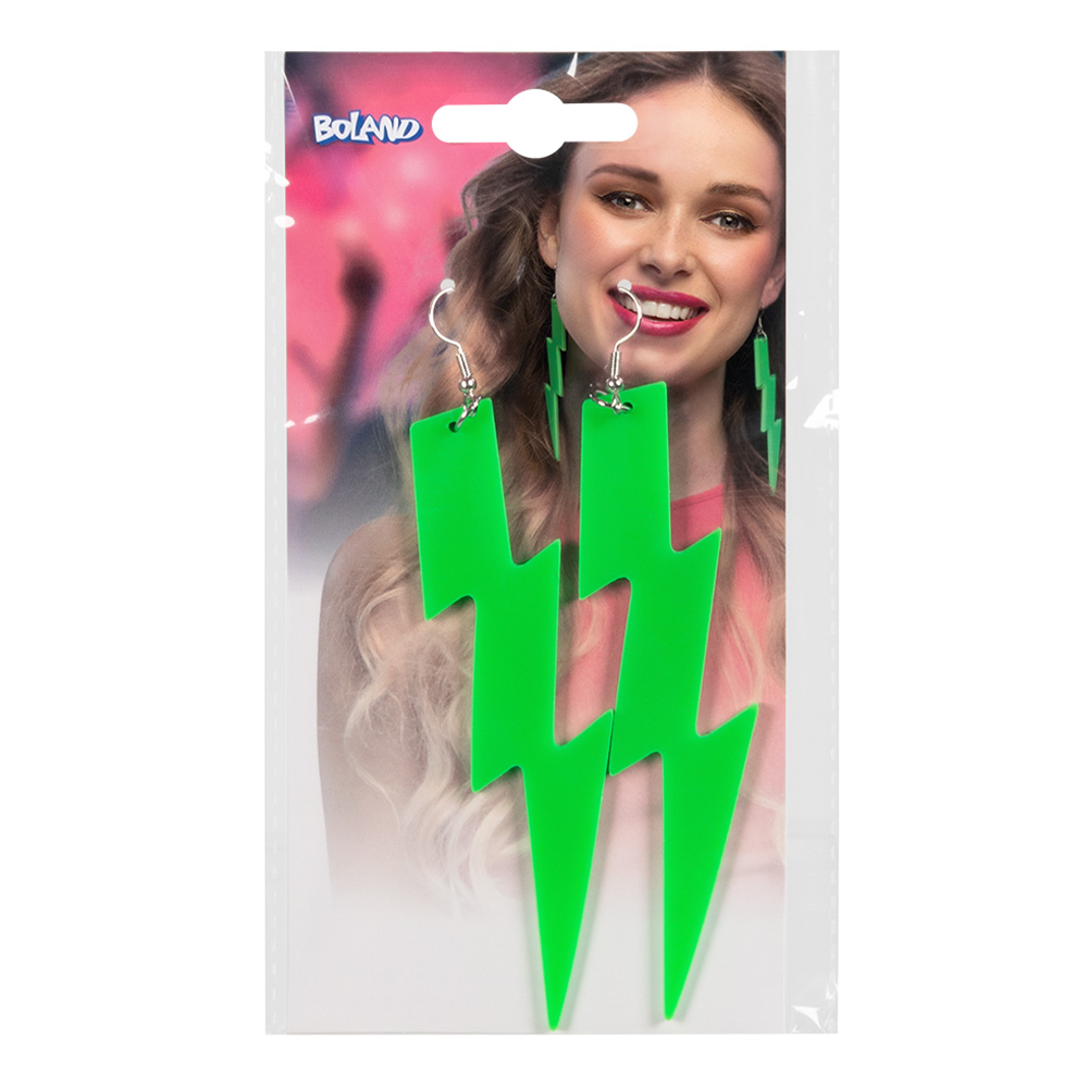 Paar oorbellen Flash neongroen UV