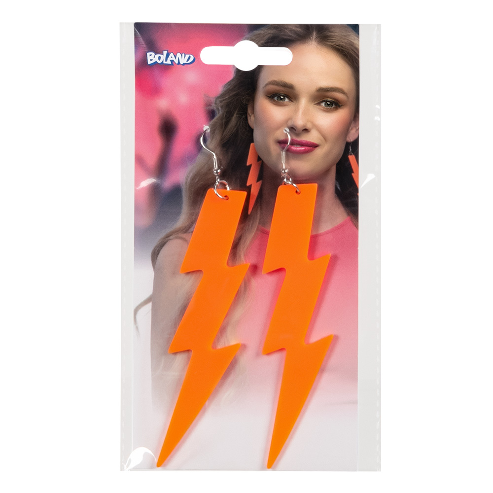 Paar oorbellen Flash neonoranje UV