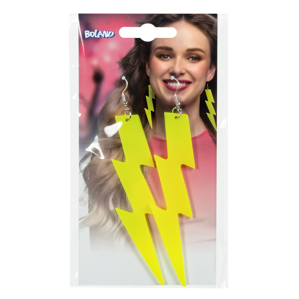 Paar oorbellen Flash neongeel UV