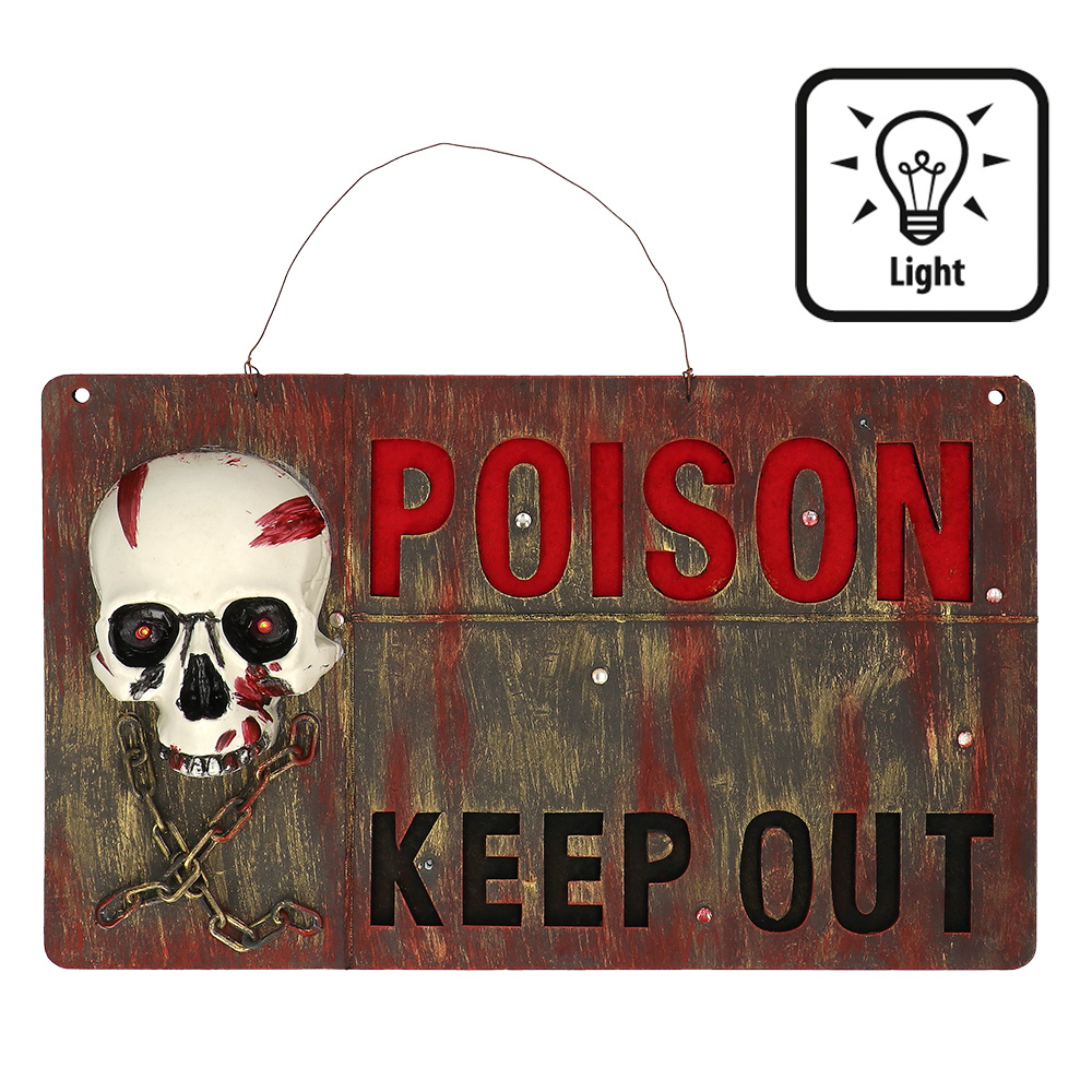Waarschuwingsbord 'Poison keep out' (50 x 30 cm)