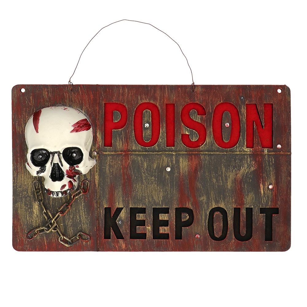 Waarschuwingsbord 'Poison keep out' (50 x 30 cm)