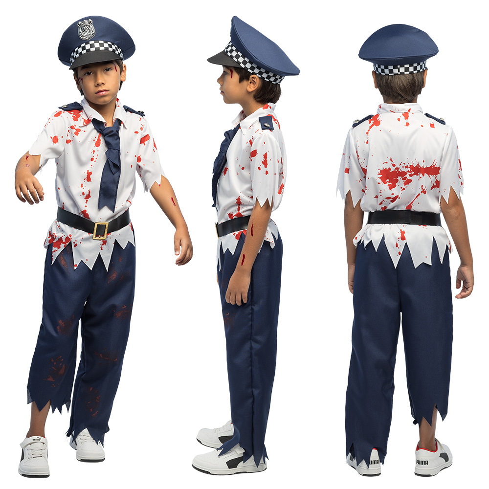 Kinderkostuum Zombie politie Walker (10-12 jaar)