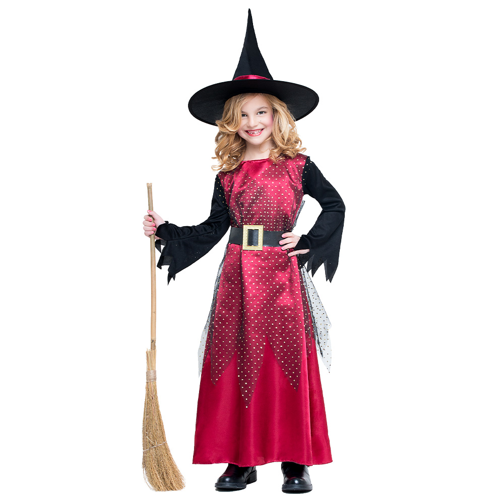 Kinderkostuum Rode heks (10-12 jaar)