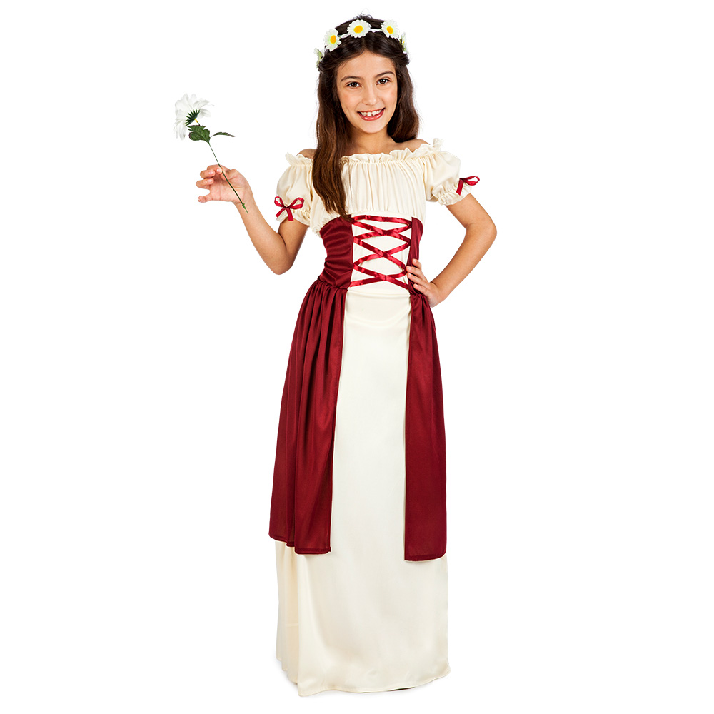 Kinderkostuum Middeleeuwse Brunhilda (7-9 jaar)