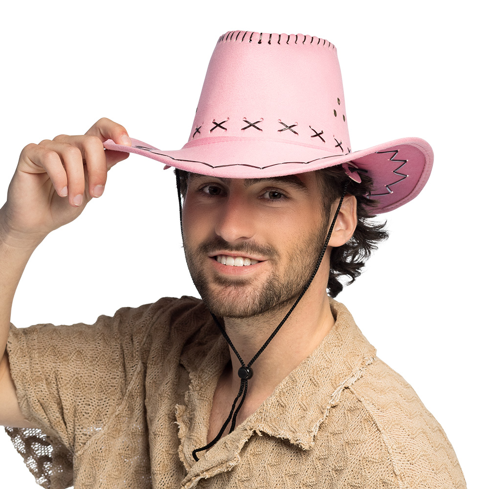Cowboyhoed Savanne roze (leatherlook)