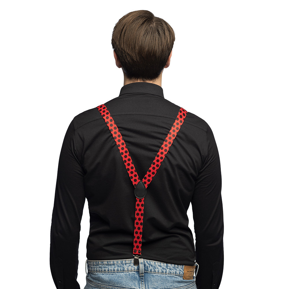 Set Lieveheersbeestje (bretels, bril en vlinderstrik)