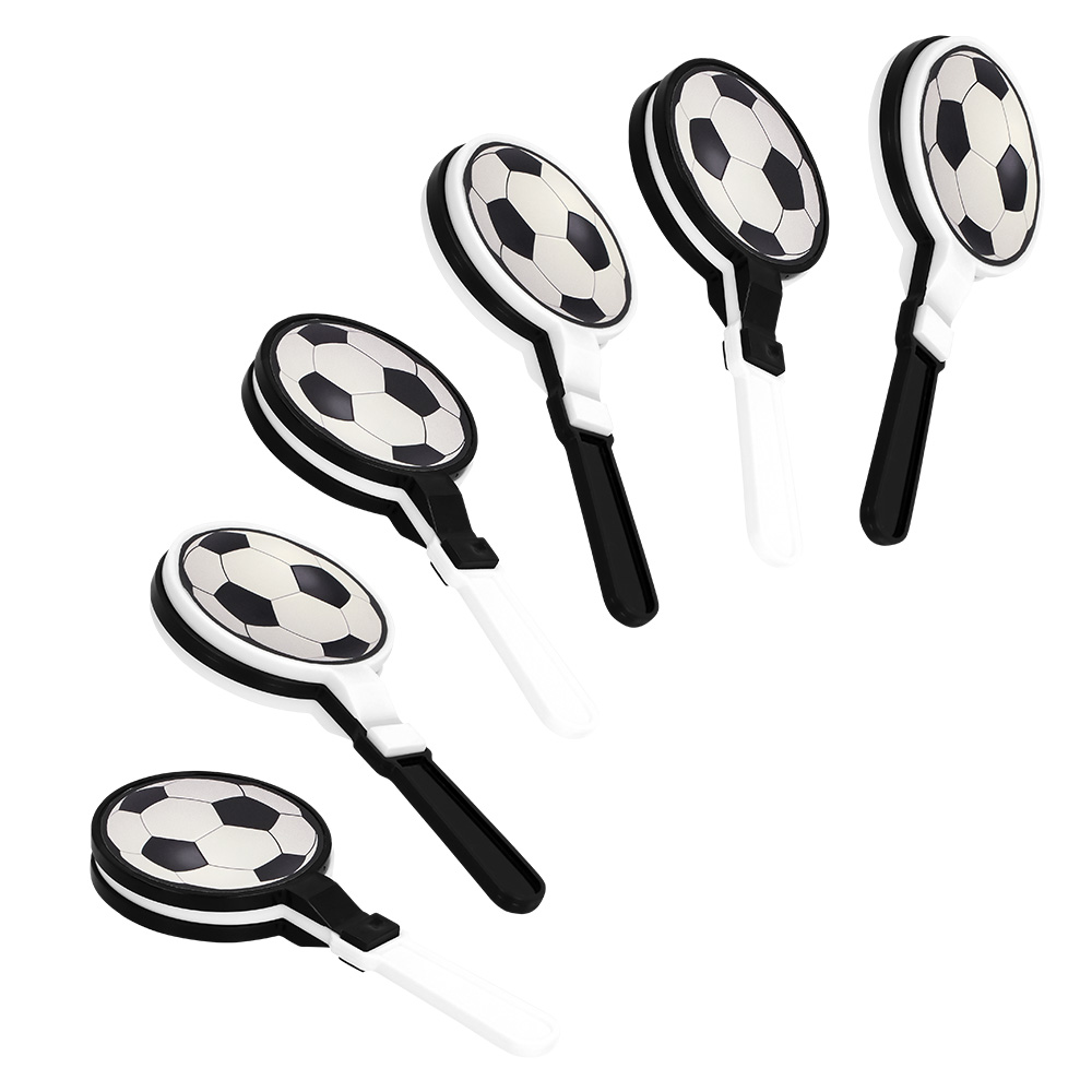Set 6 handklappers voetbal (9 x 4 cm)