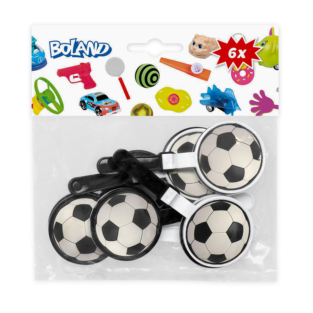 Set 6 handklappers voetbal (9 x 4 cm)