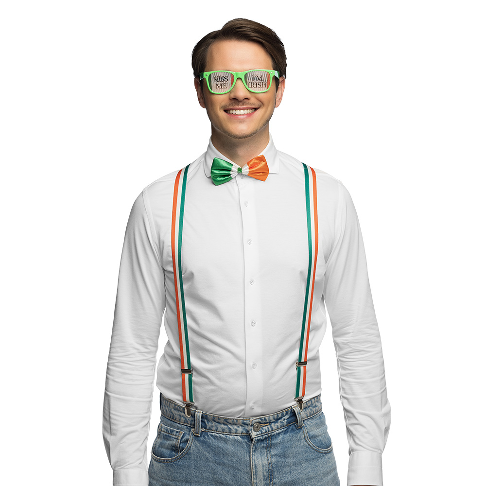 Set Ierland (bretels, bril en vlinderstrik)
