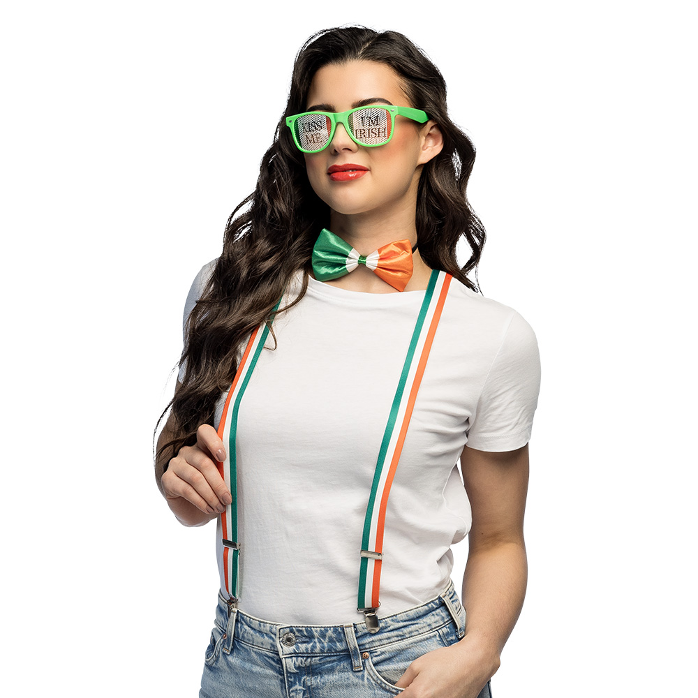 Set Ierland (bretels, bril en vlinderstrik)