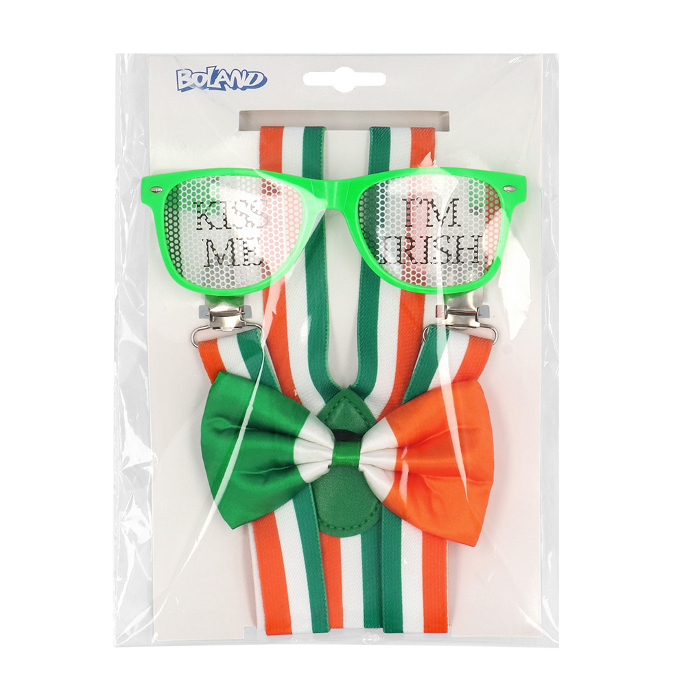 Set Ierland (bretels, bril en vlinderstrik)