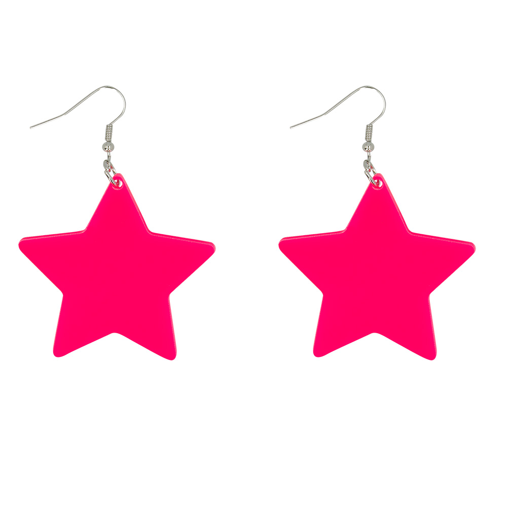 Paar oorbellen Neon Star 4 kleuren ass. UV