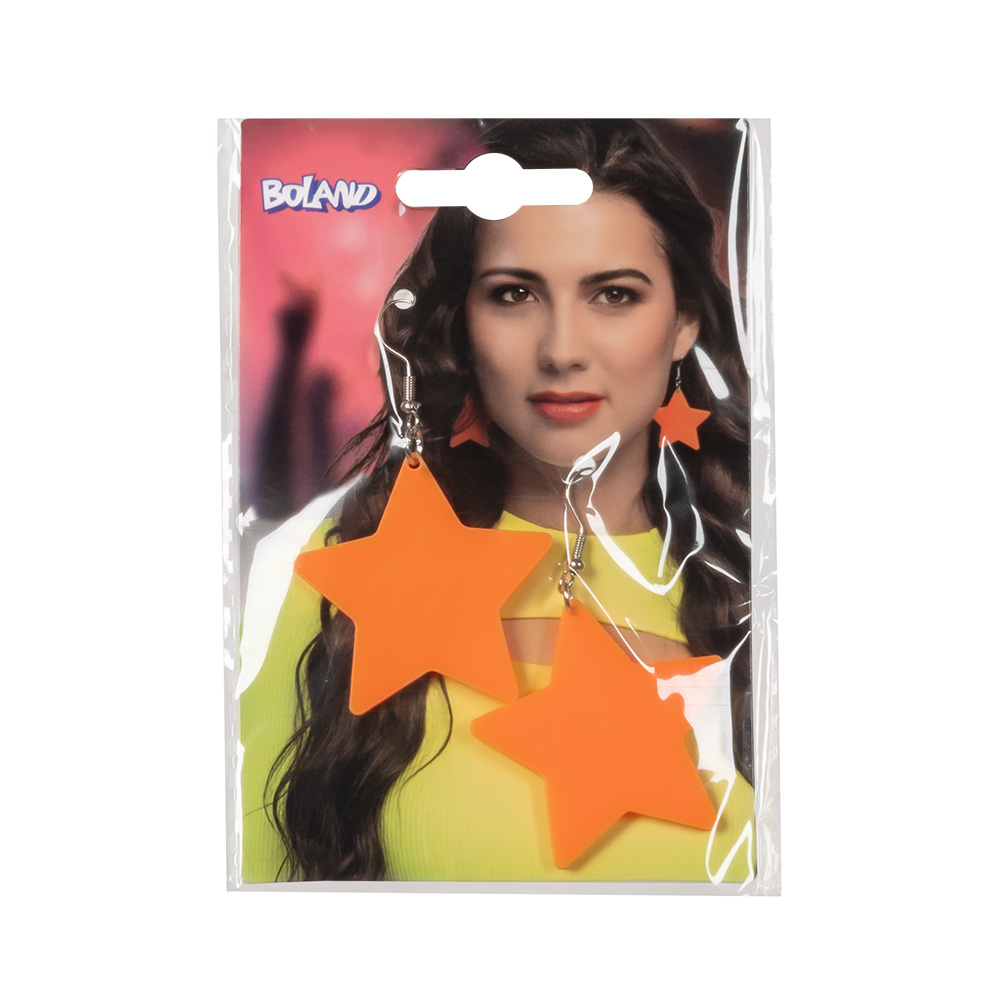 Paar oorbellen Neon Star 4 kleuren ass. UV