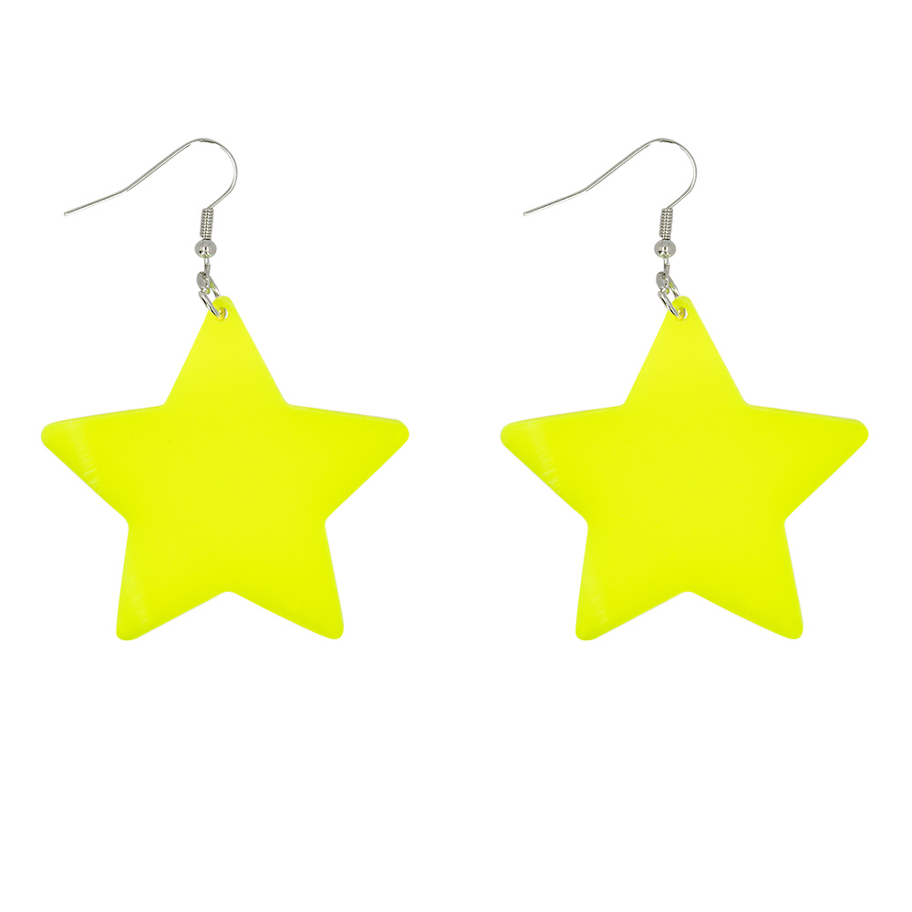Paar oorbellen Neon Star 4 kleuren ass. UV