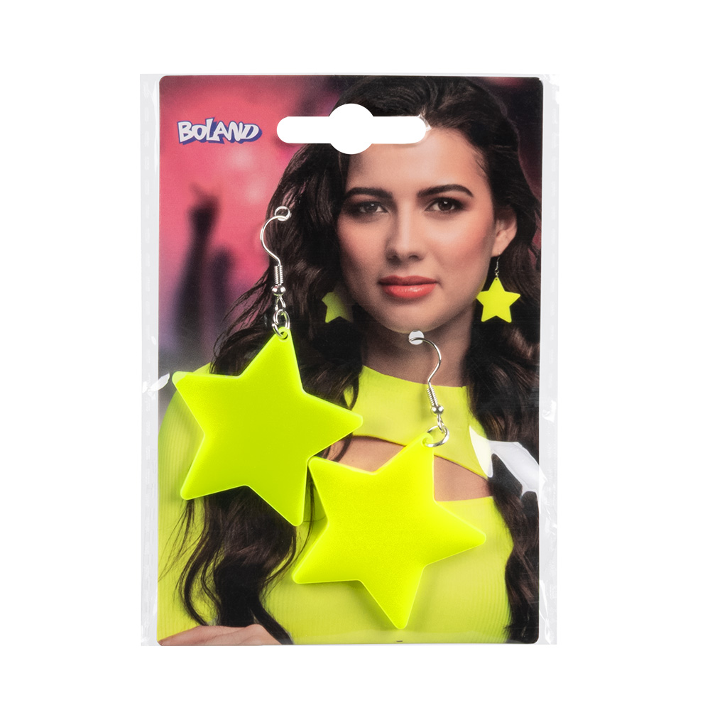 Paar oorbellen Neon Star 4 kleuren ass. UV