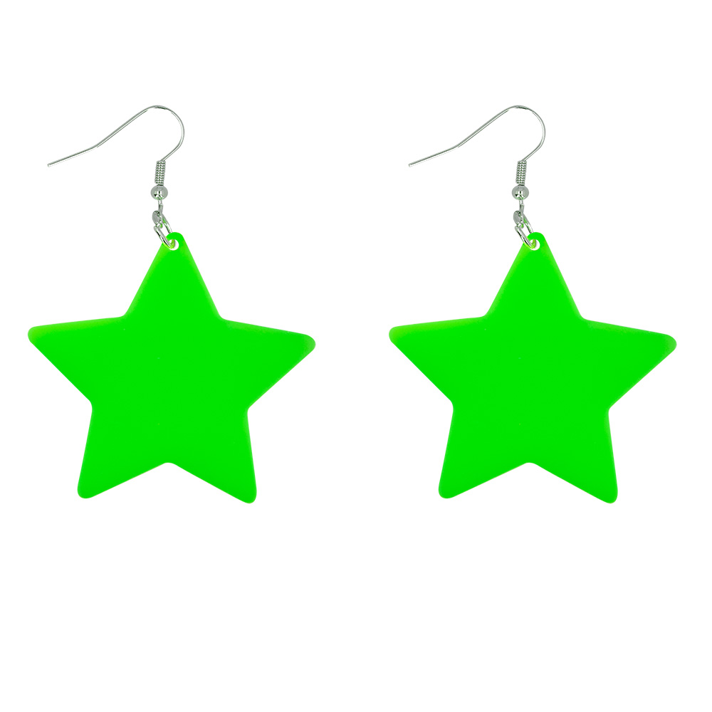 Paar oorbellen Neon Star 4 kleuren ass. UV