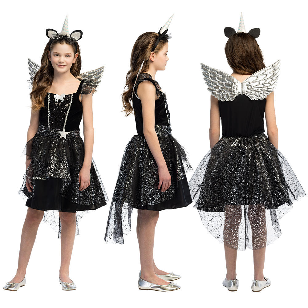 Kinderkostuum Dark unicorn (4-6 jaar)