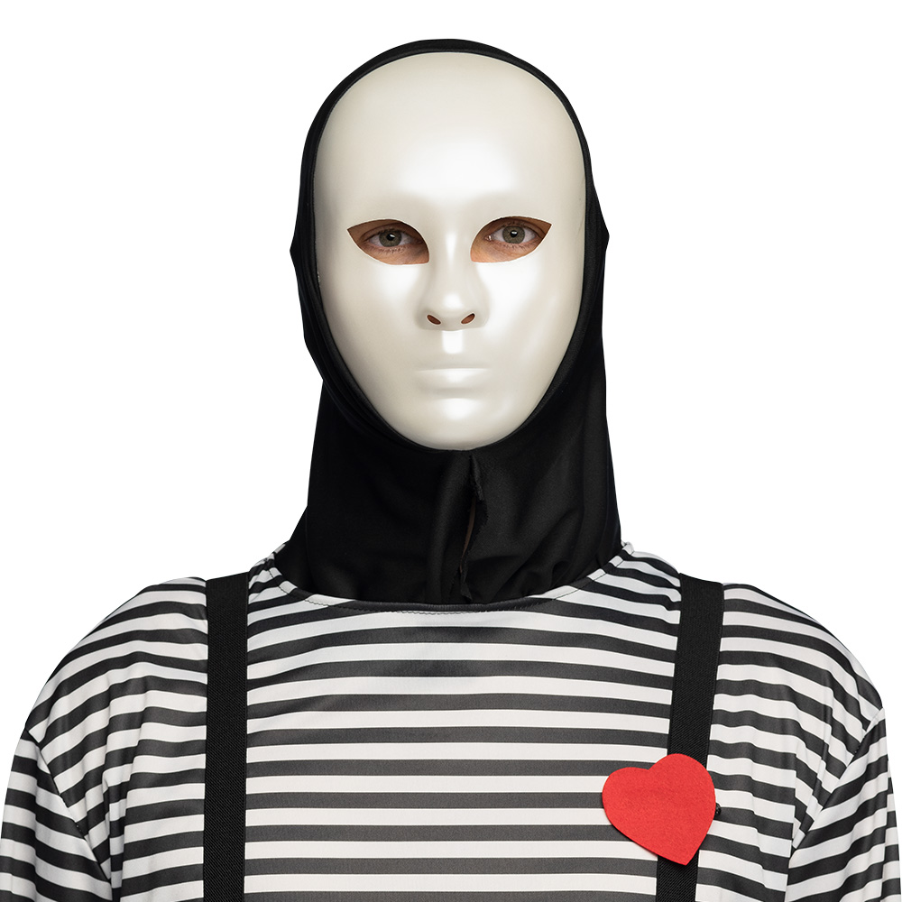 Gezichtsmasker Mime wit met kap