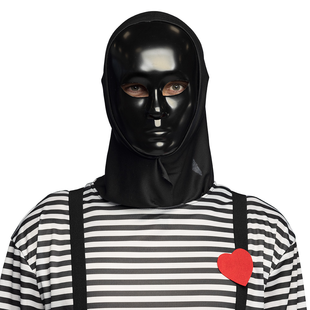 Gezichtsmasker Mime zwart met kap