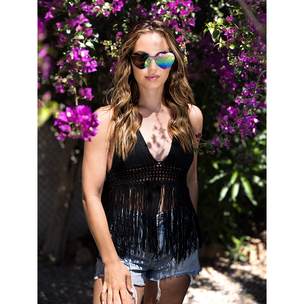 Partybril Festival hearts zwarte spiegelglazen