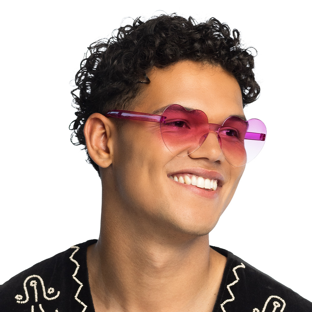 Partybril Festival hearts roze