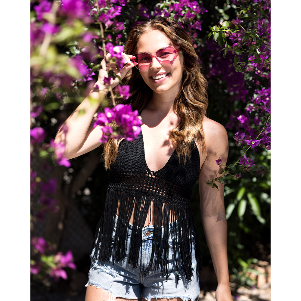 Partybril Festival hearts roze