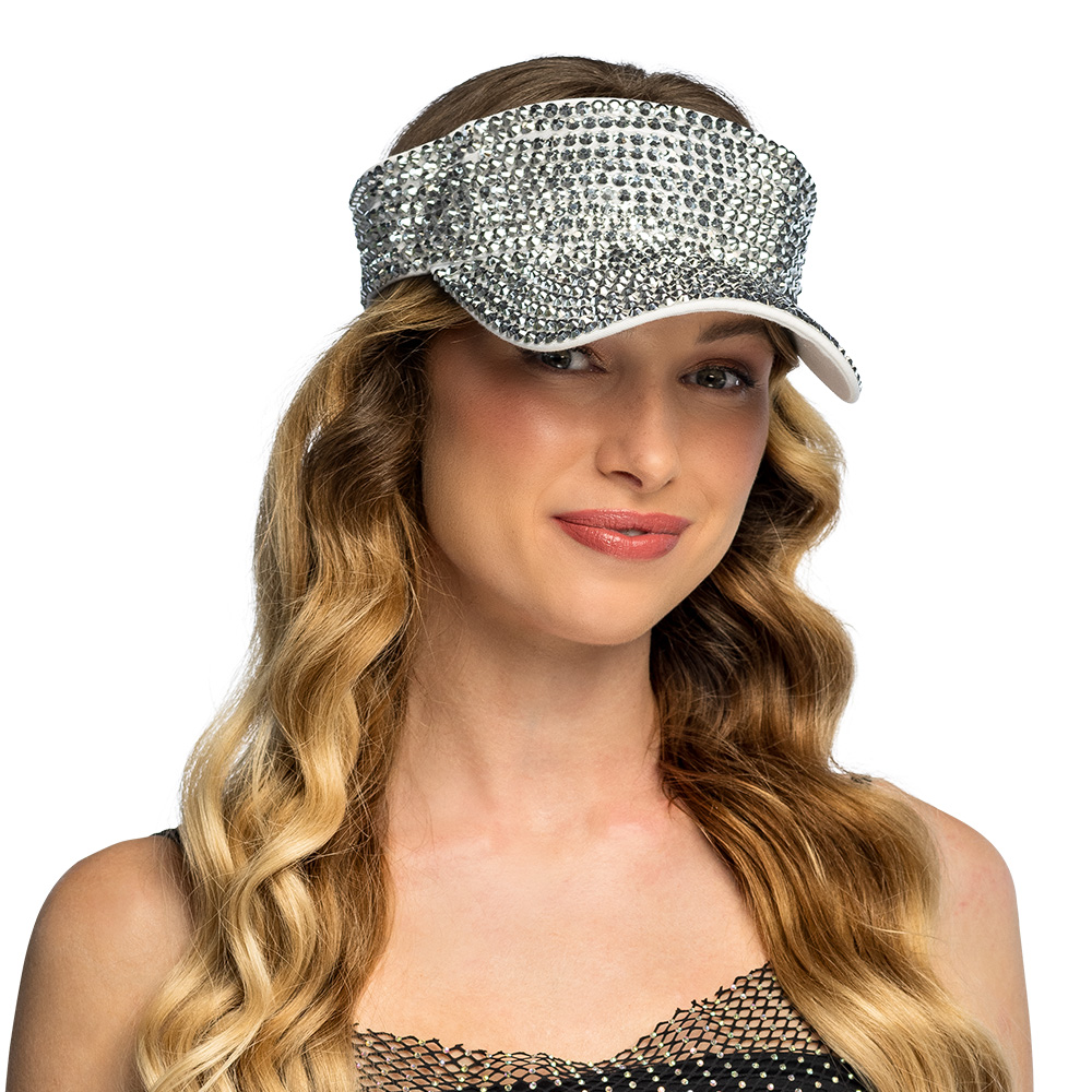 Zonneklep Glam zilver (verstelbaar)