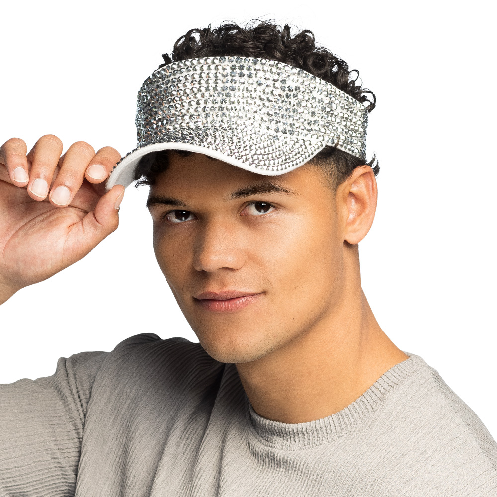 Zonneklep Glam zilver (verstelbaar)