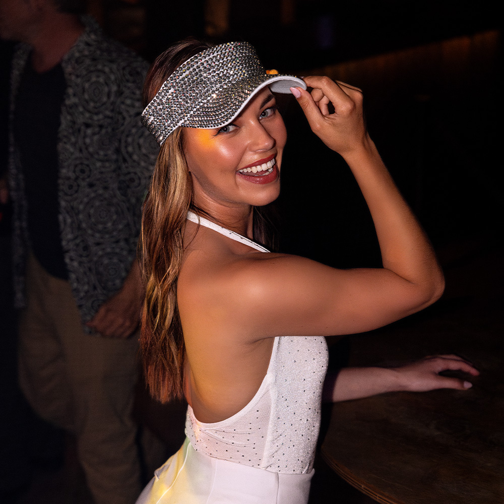 Zonneklep Glam zilver (verstelbaar)