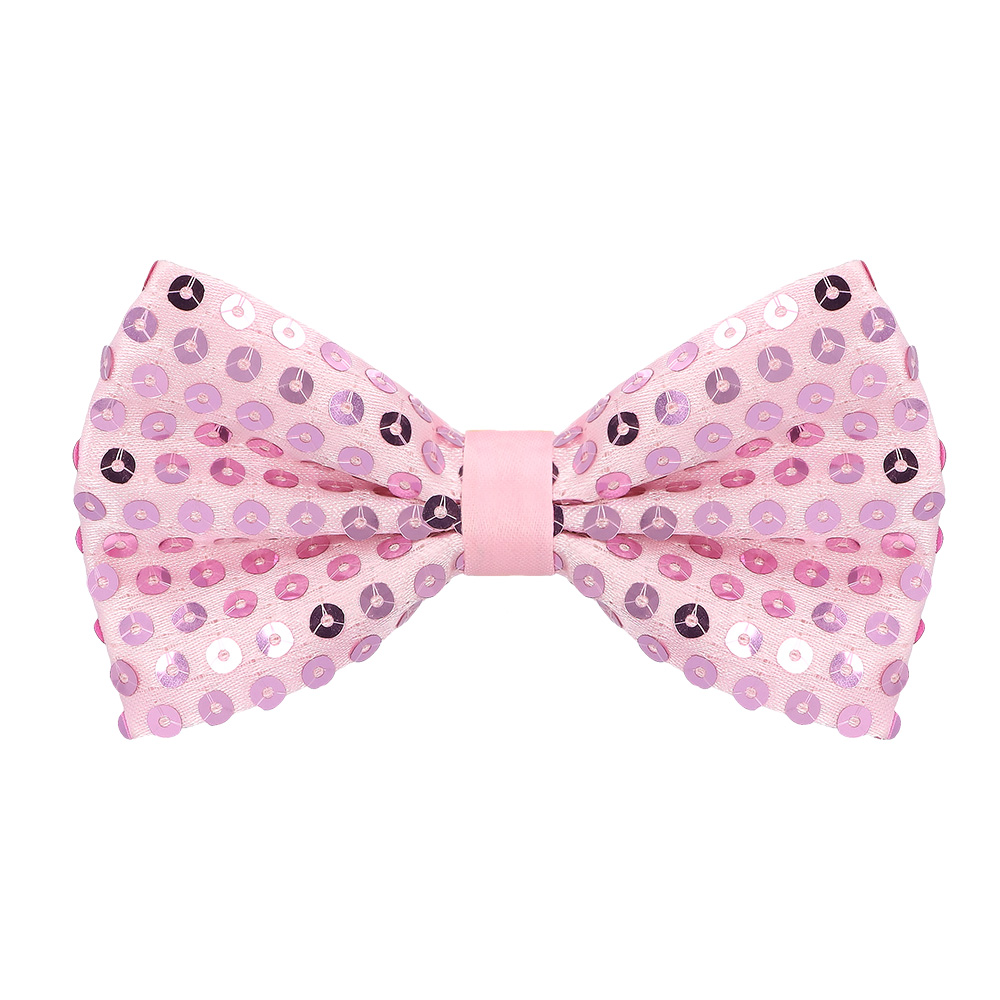 Set Pailletten lichtroze (partybril, vlinderstrik en bretels)