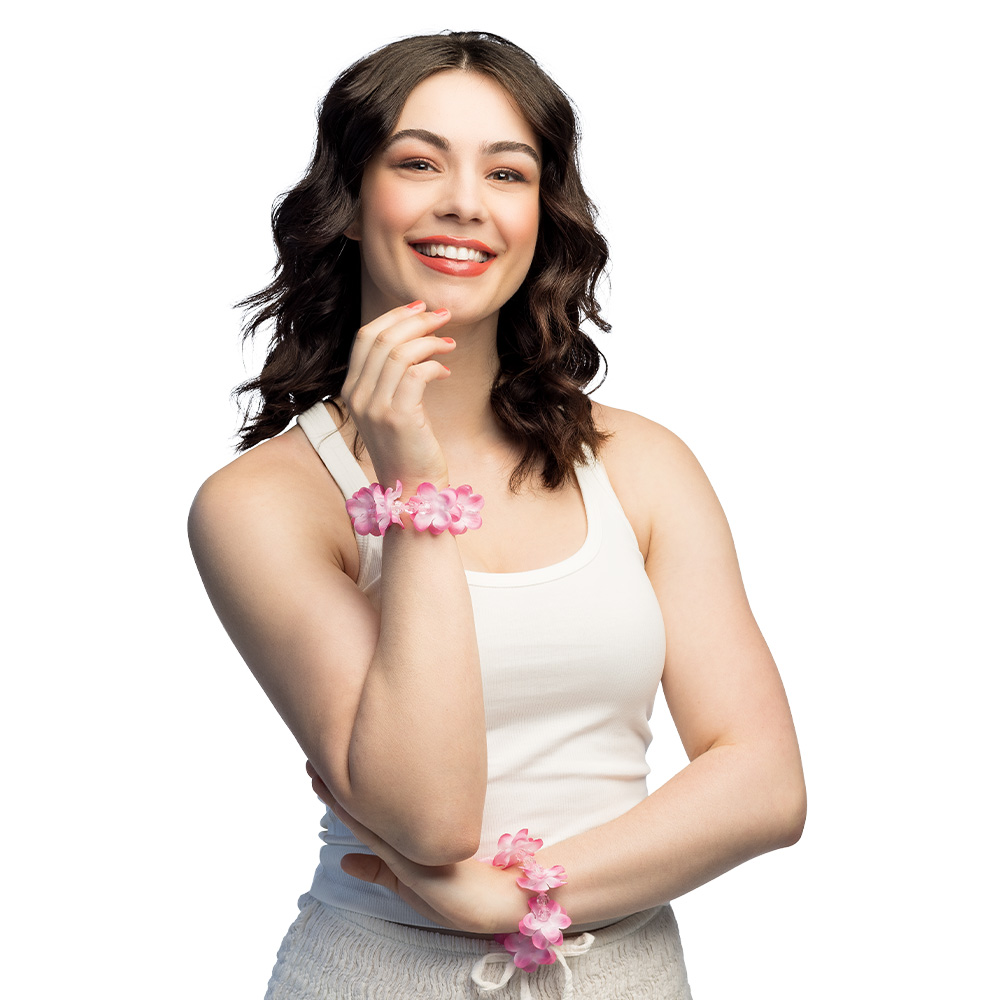 Set 2 armbandjes Hawaï 4 kleuren ass.