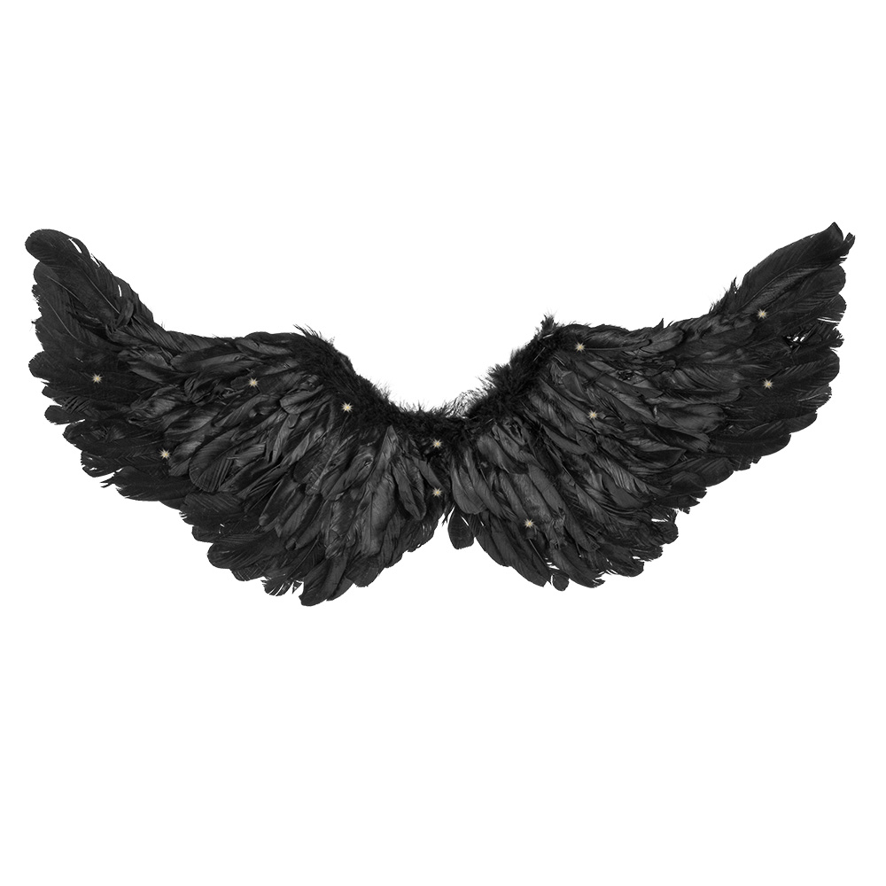 LED engelenvleugels zwart (80 x 37 cm)