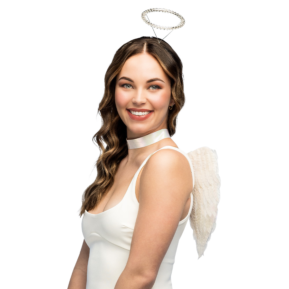 Set engel Gabriella (diadeem halo, vleugels en choker)