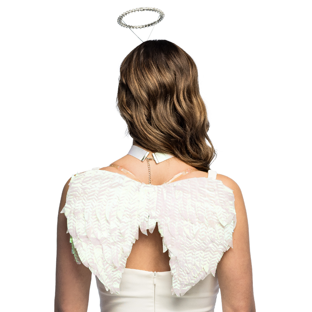 Set engel Gabriella (diadeem halo, vleugels en choker)